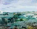 Charles Roussel, Dune on the outskirts of Berck. Oil on wood, 1920