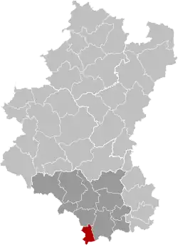 Location of Rouvroy in Luxembourg province
