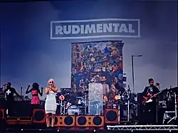 Rudimental at V Festival 2014 (L–R): Kesi Dryden, Piers Aggett, Leon "Locksmith" Rolle and Amir Amor.