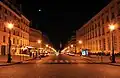 Rue Soufflot at night from the Place du Panthéon