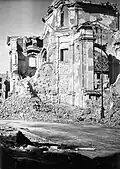 The ruins of St. Casimir Church near the end of World War II