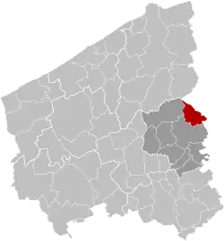 Location of Ruiselede in West Flanders
