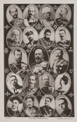 King Chulalongkorn in Russia 1897, with the Tsar Nicholas II and his family, at the Alexander Palace.