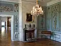 The music room with murals from the 18th century