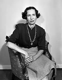 Ruth Shellhorn seated in a chair