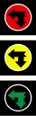 S-3f - directional traffic light with signals for turning left, permitting for U-turn