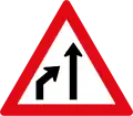 Left lane ends ahead
