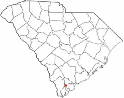 Location of Burton, South Carolina