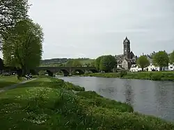 River Tweed looking upstream and towards the town (2018)