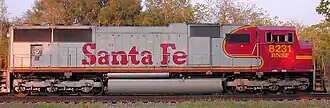 BNSF 8231 Showing 2nd blower duct on this side.