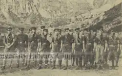 SDF members from Bucharest at Mălăești, under the Padina Crucii ridge. (1937)