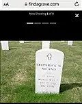 SGT Frederick William "Fritz" Niland's grave marker at Fort Richardson National Cemetery in Anchorage, Alaska