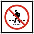 R-11-1b No pedestrian crossing