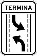 R-3-17 Two way left turn lane ends