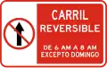 R-5-6 Reversible lane 6am-8am except Sunday
