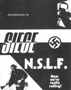 Black and white cover reading Siege - NSLF and "Now we're really rolling!"