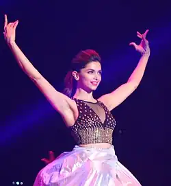 A shot of Deepika Padukone dancing on stage