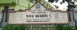 Entrance to the SMA Negeri 1 Malang