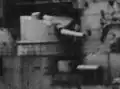 17-cm guns mounted in upper turret and lower casemate on starboard side of German battleship SMS&nbsp;Hessen.