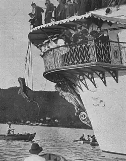 Shark fishing off the stern, 1902