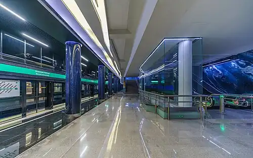 Novokrestovskaya metro station in Saint Petersburg Metro
