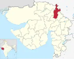 Location of district in Gujarat