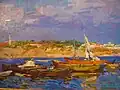 Thunderstorm at Kazantyp, 1975, oil on carton