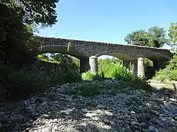 The old bridge over the Claduègne, in Saint-Jean-le-Centenier