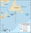Current boundaries of Saint Pierre and Miquelon.