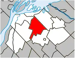 Location within Pierre-De Saurel RCM.