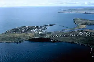 alt=Aerial view of St. Paul Island