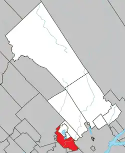 Location within La Jacques-Cartier RCM