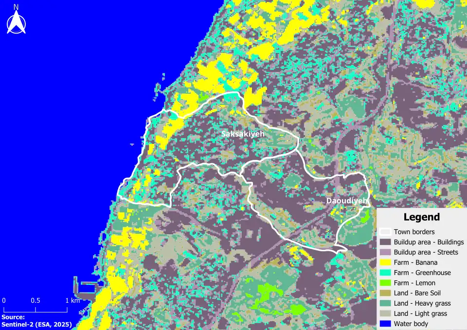 Land cover map of Saksakieh