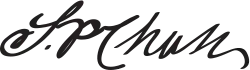 Cursive signature in ink