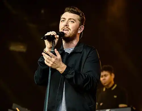 Image 75Sam Smith performing at Lollapalooza in 2015 (from 2010s in music)