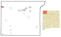 Location of Beclabito, New Mexico