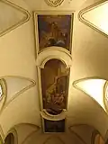 Villadose, Veneto, Italy, chiesa parrocchiale di San Leonardo (parish church of Sant Leonard): interior, ceiling