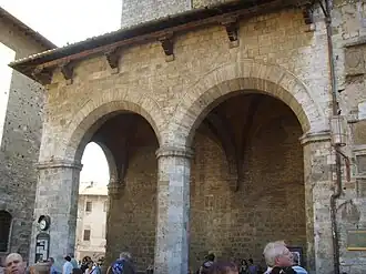 San Gimignano: the loggia on Piazza Duomo.