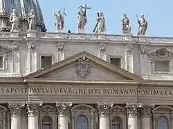 Saint Peter's Basilica, Borghese arms of Pope Paul IV, 1550s