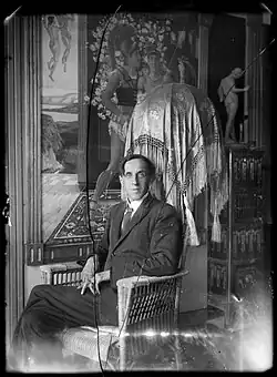 Eduard von Mayer at the Sanctuarium Artis Elisarion&nbsp;[de], Switzerland, 1930.