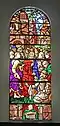 Sanctuary window showing Jesus cleansing the leper