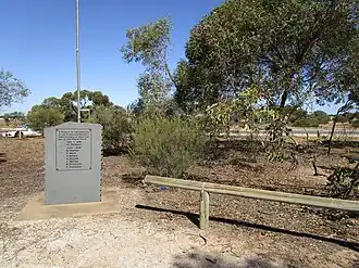 Memorial in a reserve on the corner of Angas Valley Road and Sanderston Road