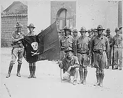 A flag captured by U.S. marines from Sandino's forces in 1932