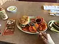 Grilled chicken sandwich and criss-cut sweet potato fries