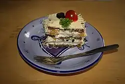 Slice of the aforementioned dark bread smörgåstårta