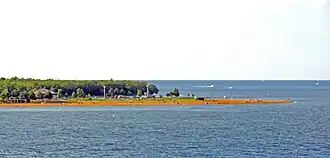 Water with point of land