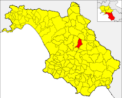 Sant'Angelo a Fasanella within the Province of Salerno and Campania