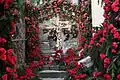 The streets of Monte Isola decorated with flowers during the Holy Cross week in September