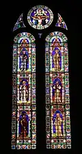 Ulisse De Matteis, stained-glass window depicting Benedictine and Vallombrosian saints, Santa Trinity, Florence, 1897.