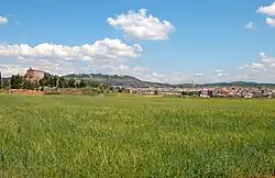 View of Santpedor, with the Hermitage of St. Francis on the left.